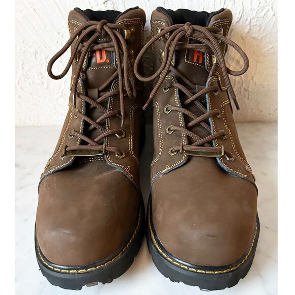 Harley-Davidson Keating Brown Leather Motorcycle Work Boots D93378 - Mens 11.5